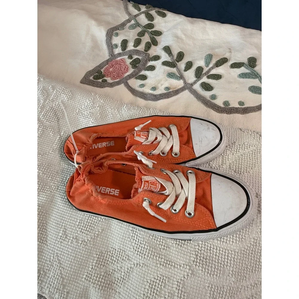 Converse Chuck Taylor All Star Shoreline Orange Slip On Sneakers Womens 6.5